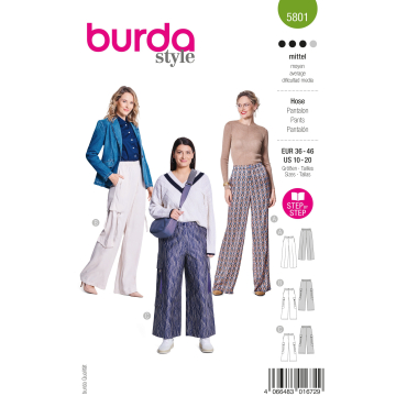 Naaipatroon Broek Dames, Burda 5801, Nl/Dui/En/Fr