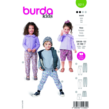 Patron Burda 9211 pantalon / bermuda enfant, version papier, en français