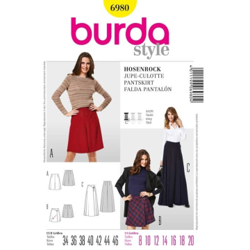 Naaipatron Pantskirt, Burda 6980, Dui/En/Fr