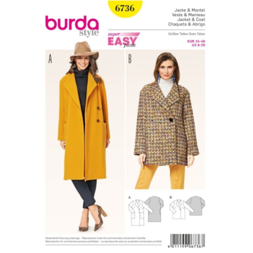 Patron Burda 6736 Veste & Manteau, en français
