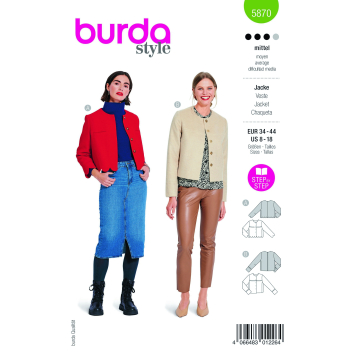 Naaipatroon jas, Burda 5870, Dui/En/Fr