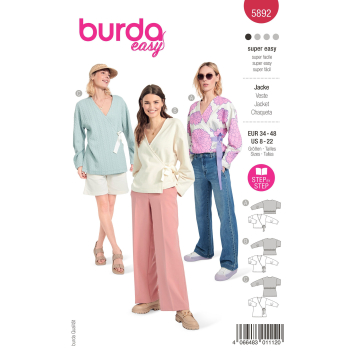 Naaipatroon jas, Burda 5892, Nl/Dui/En/Fr