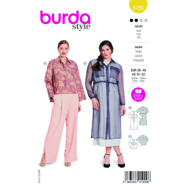 Sewing pattern Jacket, Burda 5750, En/Ger/Fr