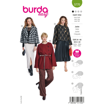 Patron Burda 5770 veste femme, version papier, en français