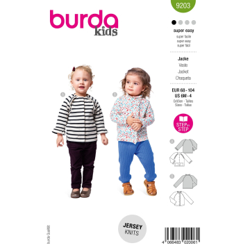 Schnittmuster Jacke Kids, Burda 9203