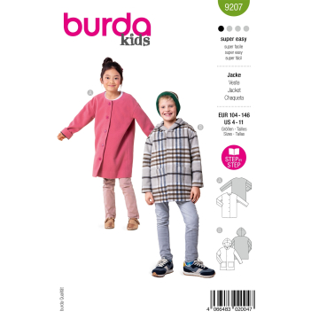Schnittmuster Jacke Kids, Burda 9207