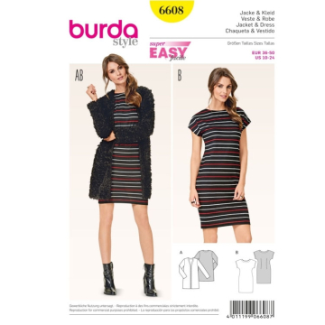 Schnittmuster Jacke und Kleid, Burda 6608