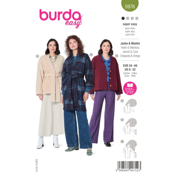 Patron Burda 5976 veste et manteau femme, taille 34-44, en français