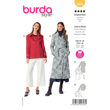 Naaipatroon Jas en jas, Burda 5984, Dui/En/Fr