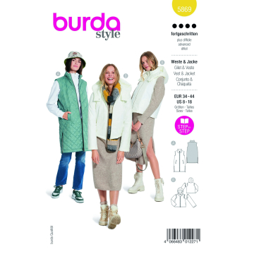 Naaipatroon jas en gilet, Burda 5869, Dui/En/Fr
