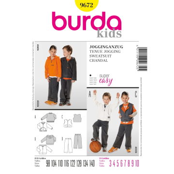 Patron Burda 9672 Tenue jogging, en français
