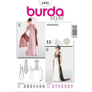 Patron Burda 2493 Déguisement Joséphine, en français