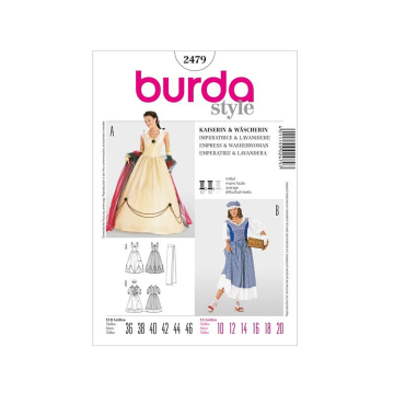 Patron Burda 2479 Déguisement Impératrice & Lavandière, en français