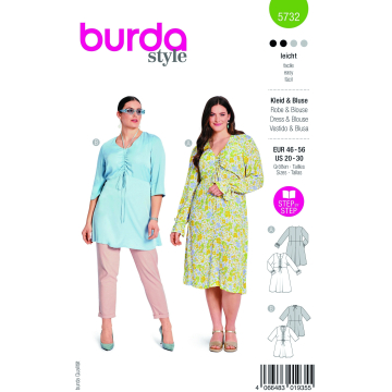 Sewing pattern Dress & Blouse Burda 5732, En/Ger/Fr