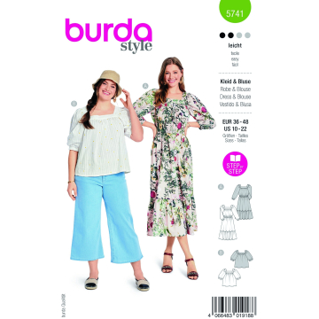Naaipatroon Jurk/Blouse, Burda 5741, Nl/Dui/En/Fr