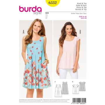 Patron Burda 6532 Robe et haut, en français