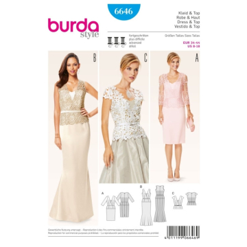 Patron Burda 6646 Robe et haut, en français