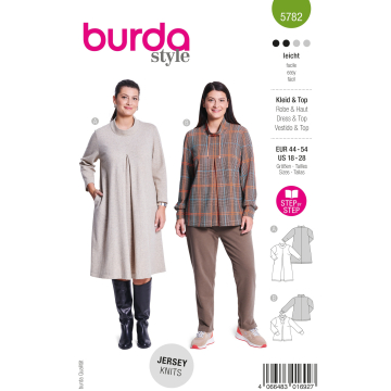 Patron Burda 5782 robe / blouse femme, version papier, en français
