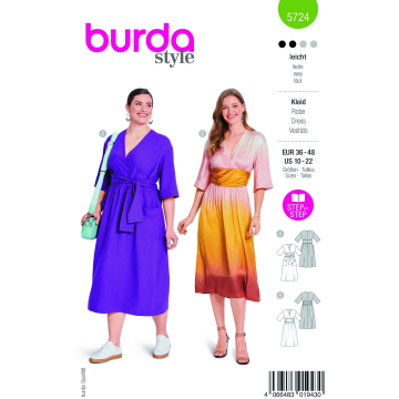 Patron Burda 5724 robe femme, en français
