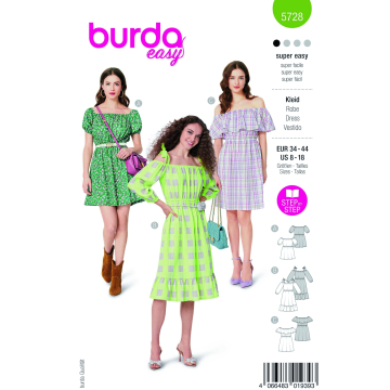Patron Burda 5728 robe femme, en français