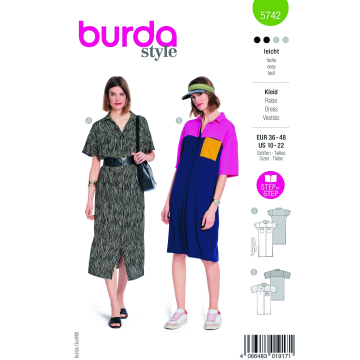 Patron Burda 5742 robe-chemise femme, version papier, en français