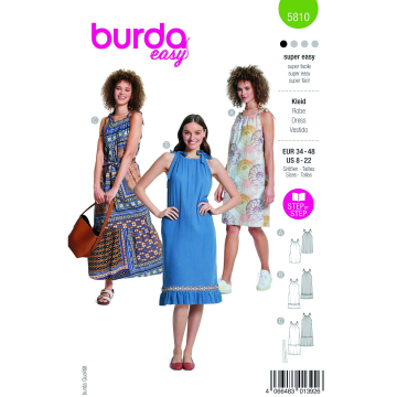 Patron Burda 5810 robe femme, version papier, en français