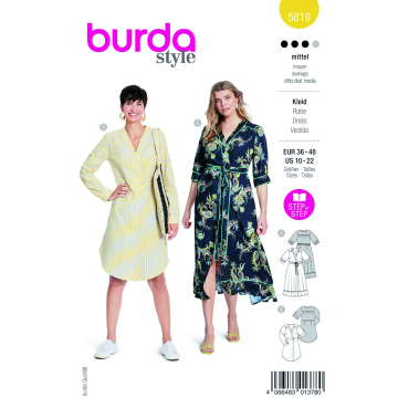 Naaipatroon jurk, Burda 5819, Nl/Dui/En/Fr