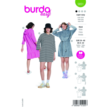 Patron Burda 5851 robe femme, en français