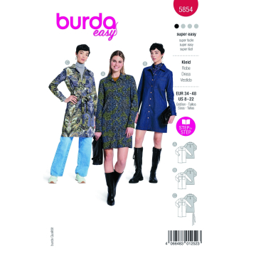Sewing pattern dress, Burda 5854, En/Ger/Fr