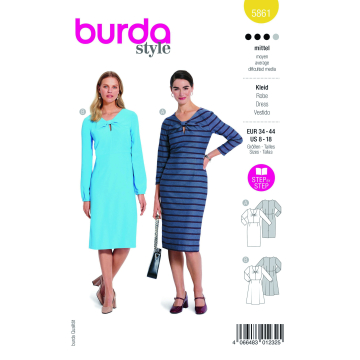Naaipatroon jurk, Burda 5861, Dui/En/Fr