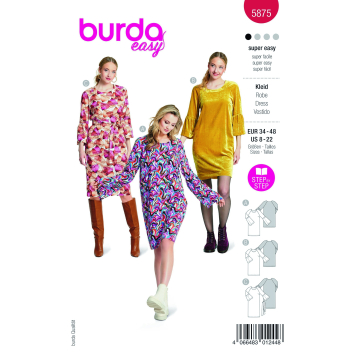 Patron Burda 5875 robe femme, en français