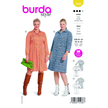 Naaipatroon jurk, Burda 5882, Dui/En/Fr
