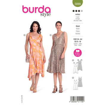 Patron Burda 5899 robe femme, en français