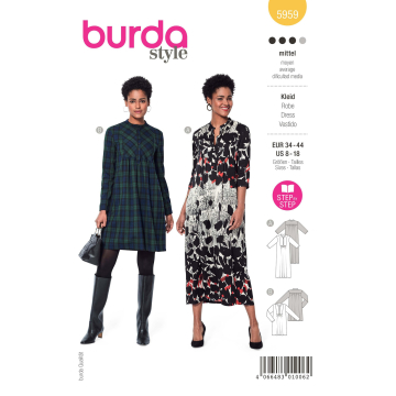 Naaipatroon jurk, Burda 5959, Dui/En/Fr