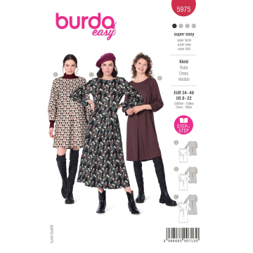 Patron Burda 5996 robe femme, taille 34-48, en français