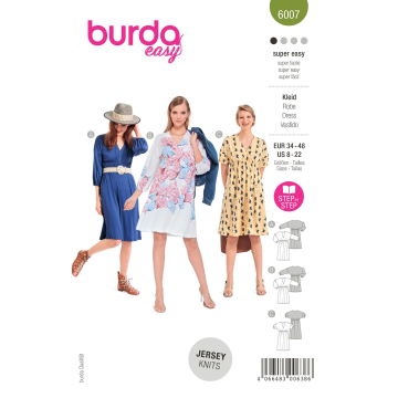 Patron Burda 6007 robe femme, taille 34-48, en français