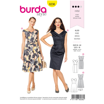 Sewing pattern dress, Burda 6236, En/Ger/Fr