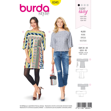 Patron Burda 6345 Robe, en français