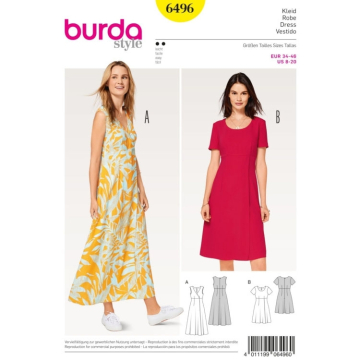 Patron Burda 6496 Robe, en français