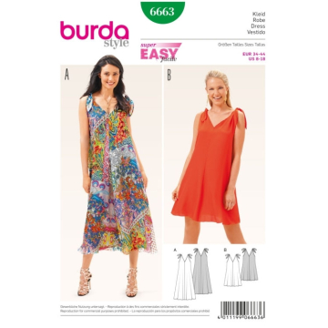 Patron Burda 6663 Robe, en français