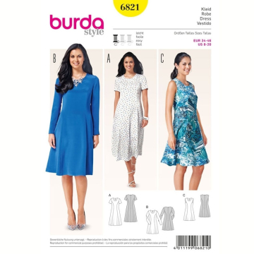 Patron Burda 6821 Robe, en français
