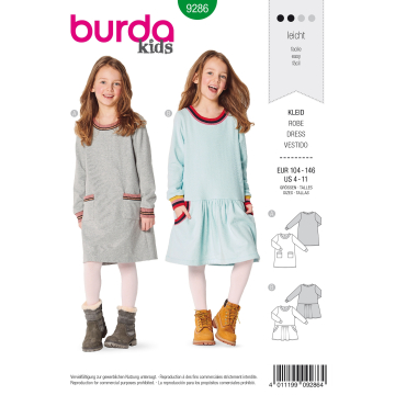 Patron Burda Kids 9286 Robe, en français