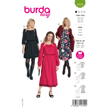 Patron Burda 5772 robe femme, version papier, en français