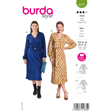 Sewing pattern Dress Ladies, Burda 5777, GB/DE/NL/FR