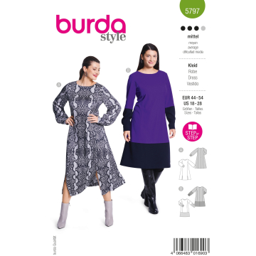 Sewing patterns Dress Ladies, Burda 5797, En/Ger/Fr