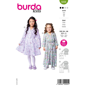 Schnittmuster Kleid Kids, Burda 9206