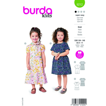 Patron Burda 9212 robe enfant, version papier, en français