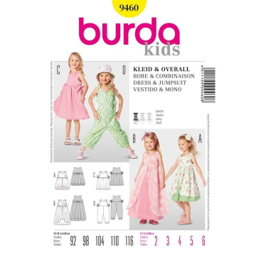 Paper Pattern Dress and Jumpsuit, Burda 9460, En/Ger/Fr