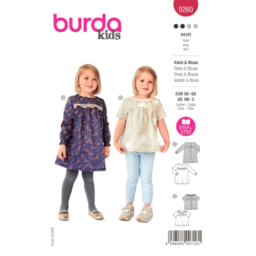 Schnittmuster Kleid und Bluse, Burda 9260