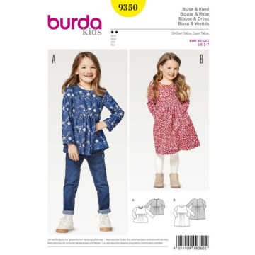Patron Burda 9350 Robe et Blouse, en français
